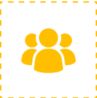 Icon of a group of three people in yellow.