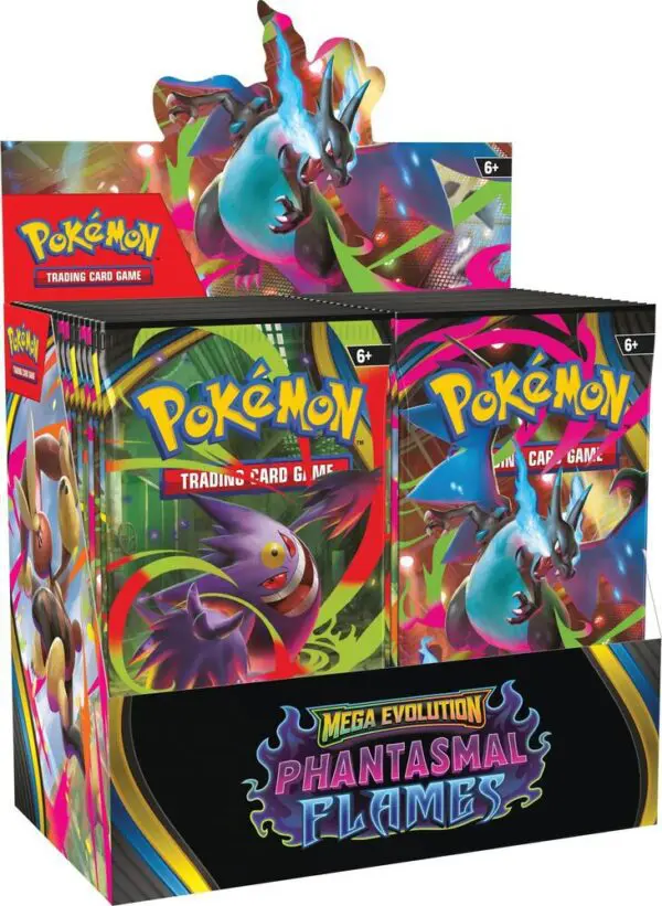 A Pokémon Chantalas booster box with vibrant packaging.