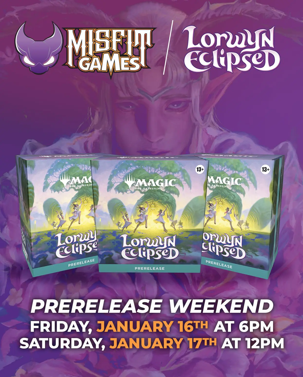 Promotional display for Lorwyn Eclipse prerelease weekend event.
