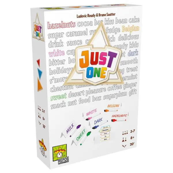 Just One cooperative word-guessing party game box.