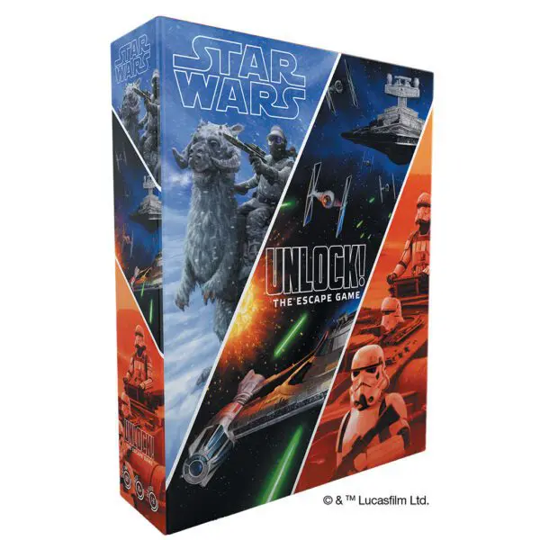 Star Wars Unlock! board game box with iconic characters and ships.