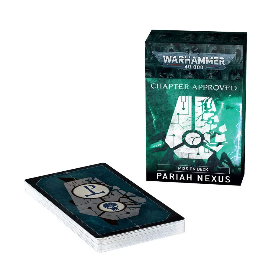 Warhammer 40K: Damhan Nexus card game box and cards.