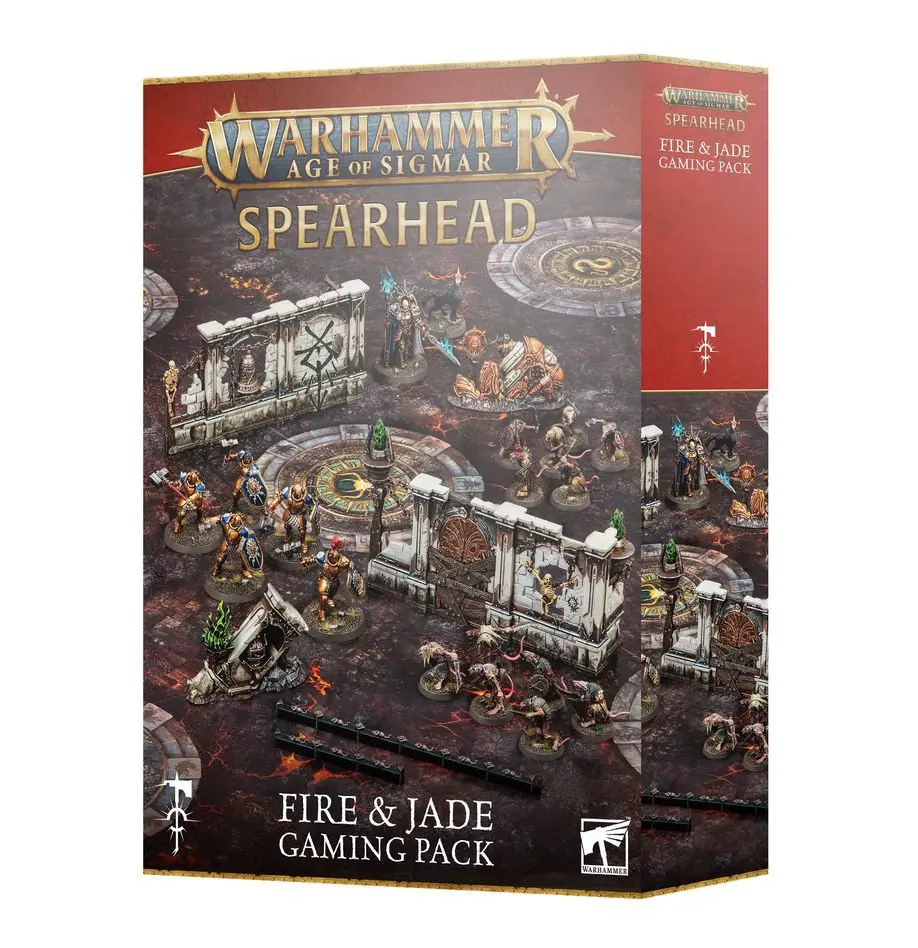 Warhammer Spearhead game box with detailed artwork and figures.