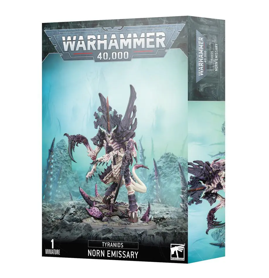 Box of Warhammer 40,000 Necron Overlord miniature.