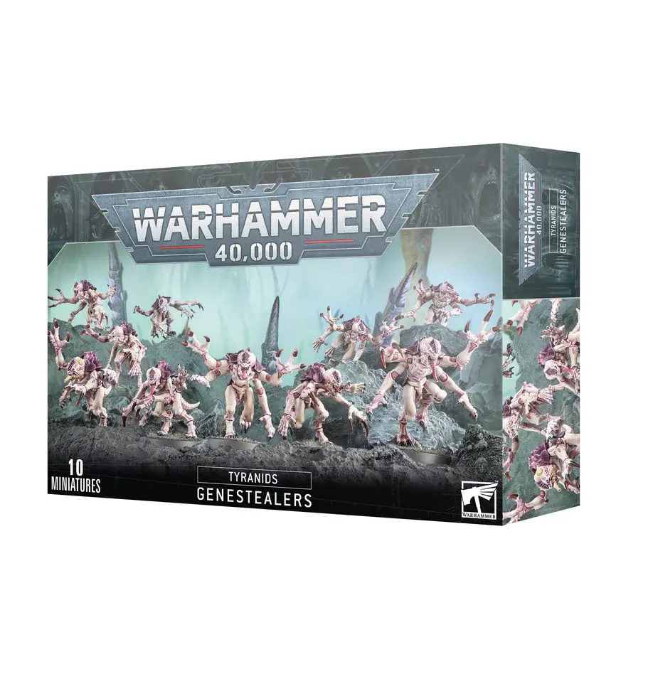 Warhammer 40,000 box featuring Genestealer cult models.