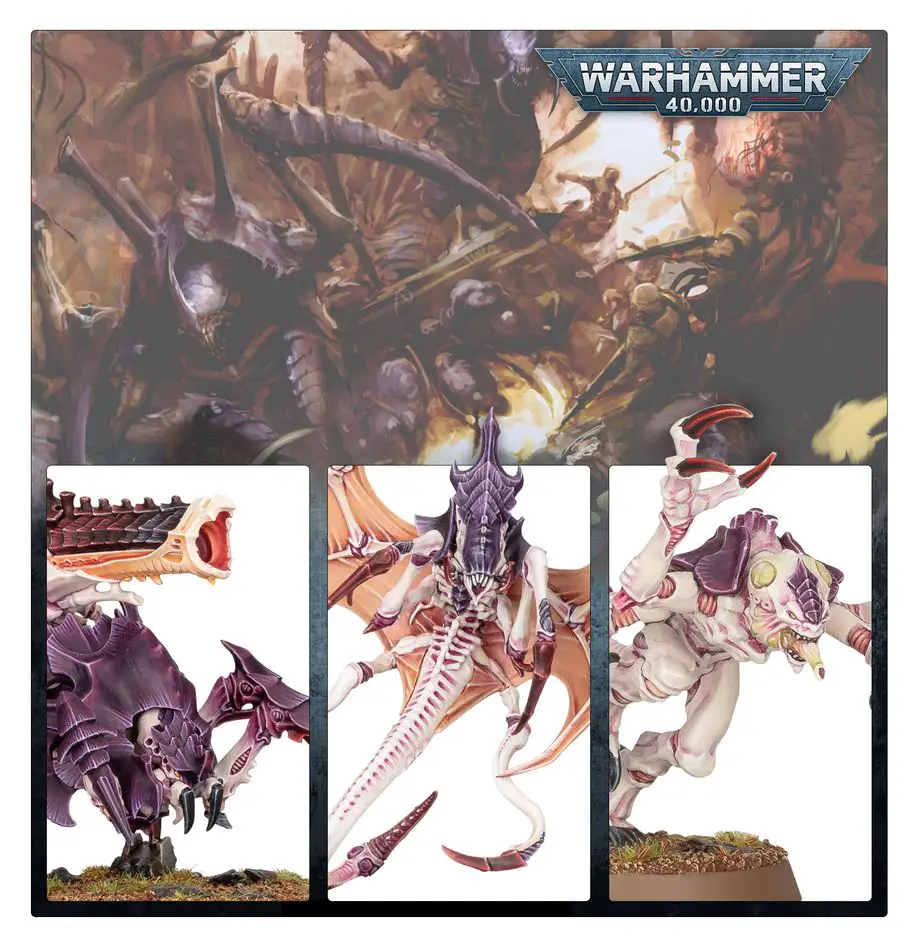 Warhammer miniatures showcasing detailed fantasy creatures and warriors.