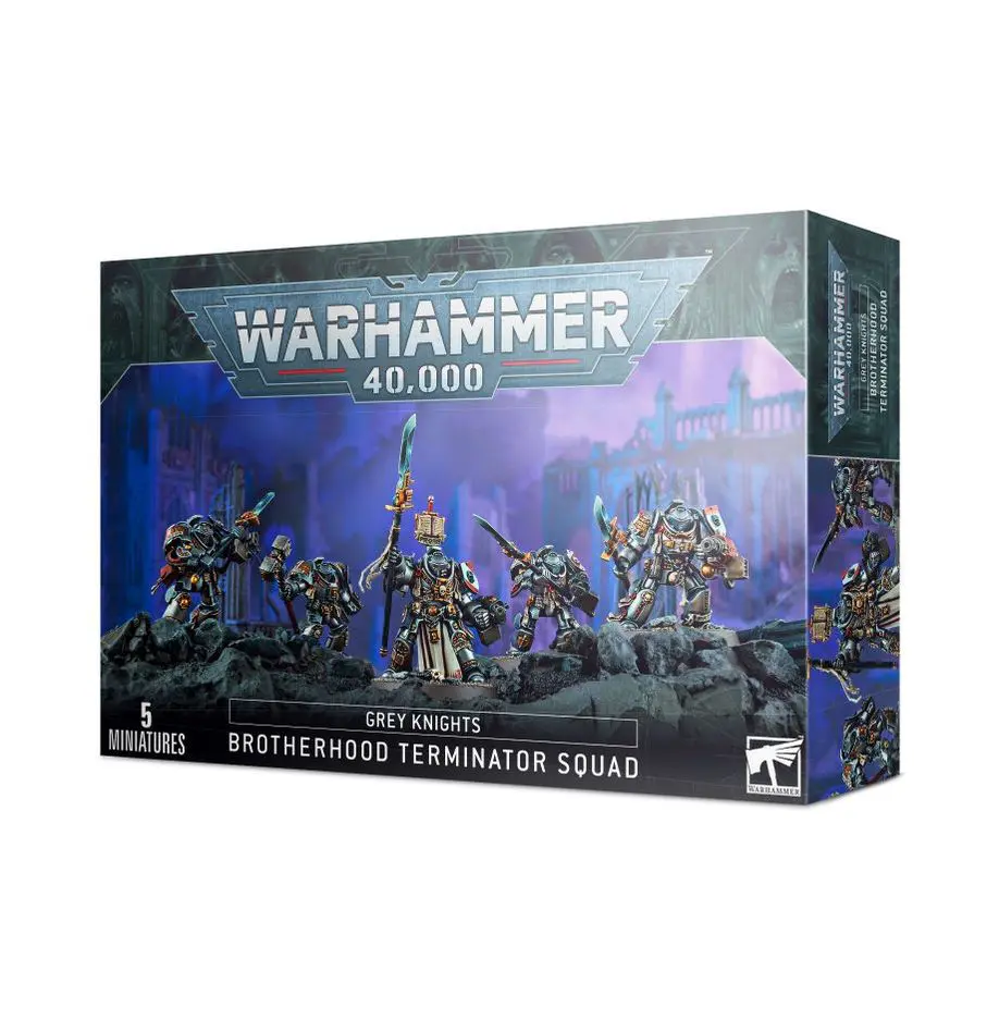 Box of Warhammer 40,000 Deathwatch Terminator Squad miniatures.