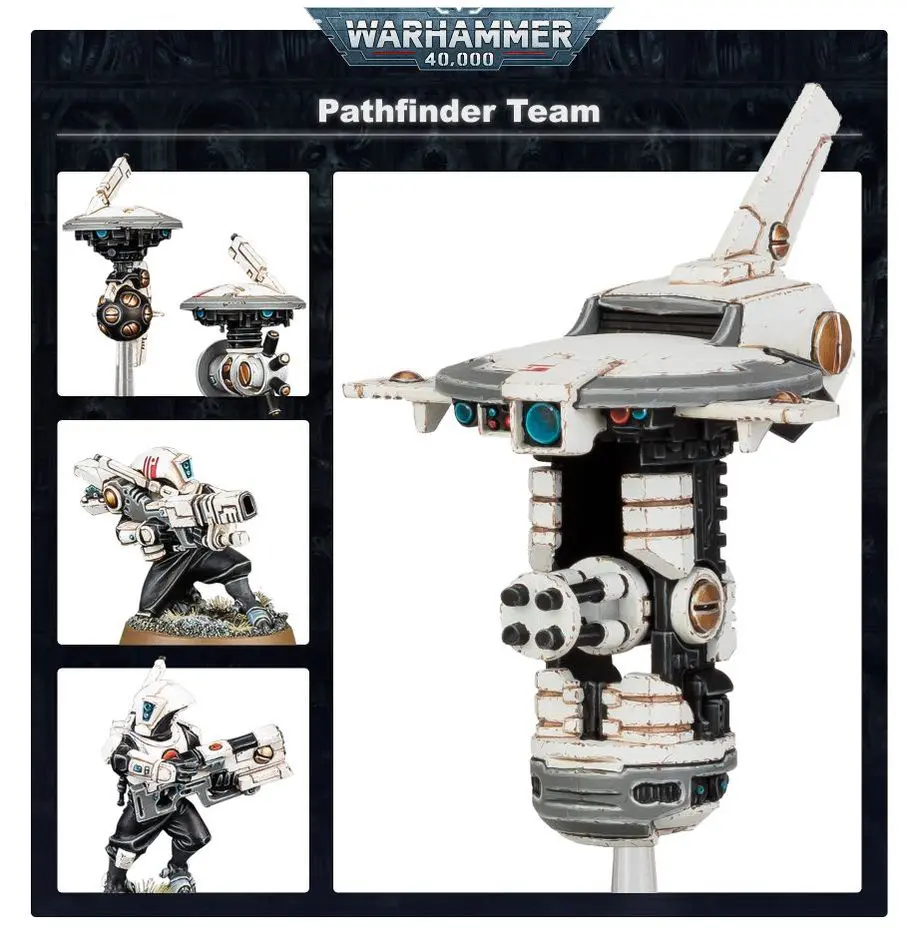 Warhammer Pathfinder Team with detailed spaceship and figures.