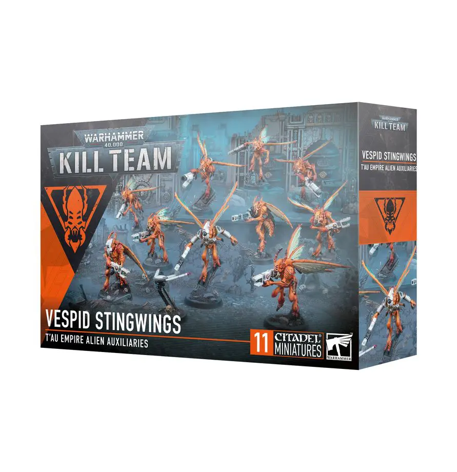Box set of Kill Team Vespo Stingwings miniatures for tabletop gaming.