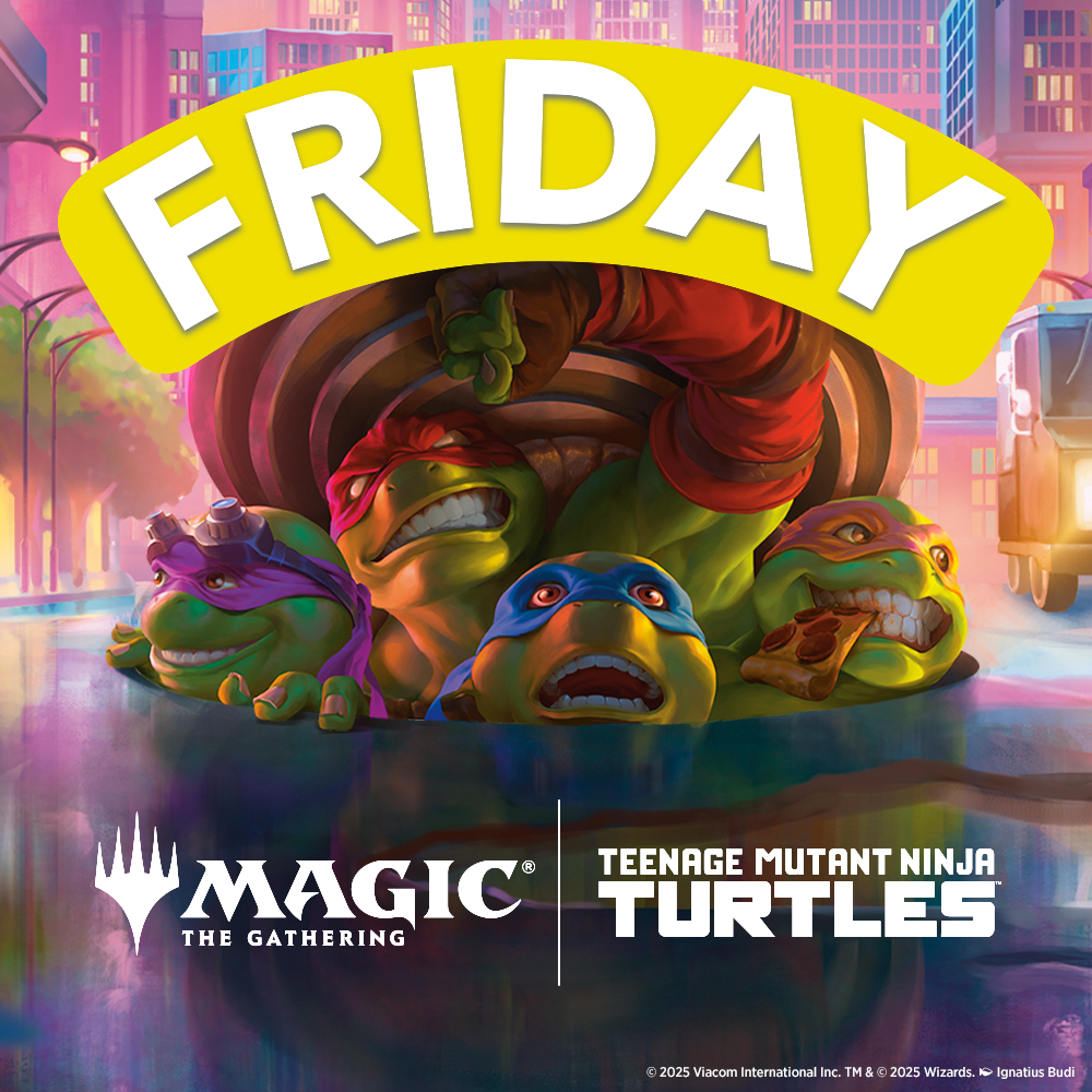 Friday-themed Magic: The Gathering and Teenage Mutant Ninja Turtles crossover art.