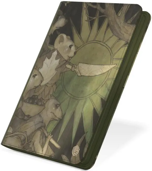 Book cover with mystical and nature-inspired artwork featuring figures and a sun motif.