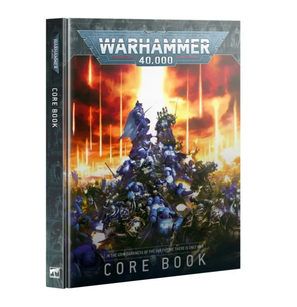 Warhammer 40,000 Core Book with dynamic cover art.